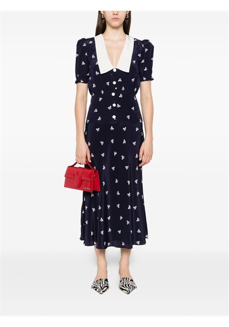 Abito midi a fiori in blu navy Alessandra Rich - donna ALESSANDRA RICH | FABX4113F45951844